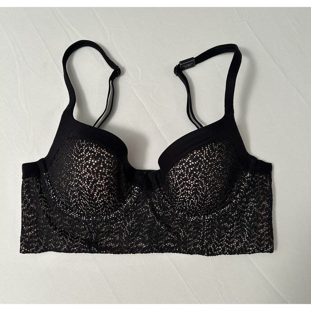 Victoria's SecretDream Angels Lined Demi/Demi Double Black & Nude Size 32B NWT